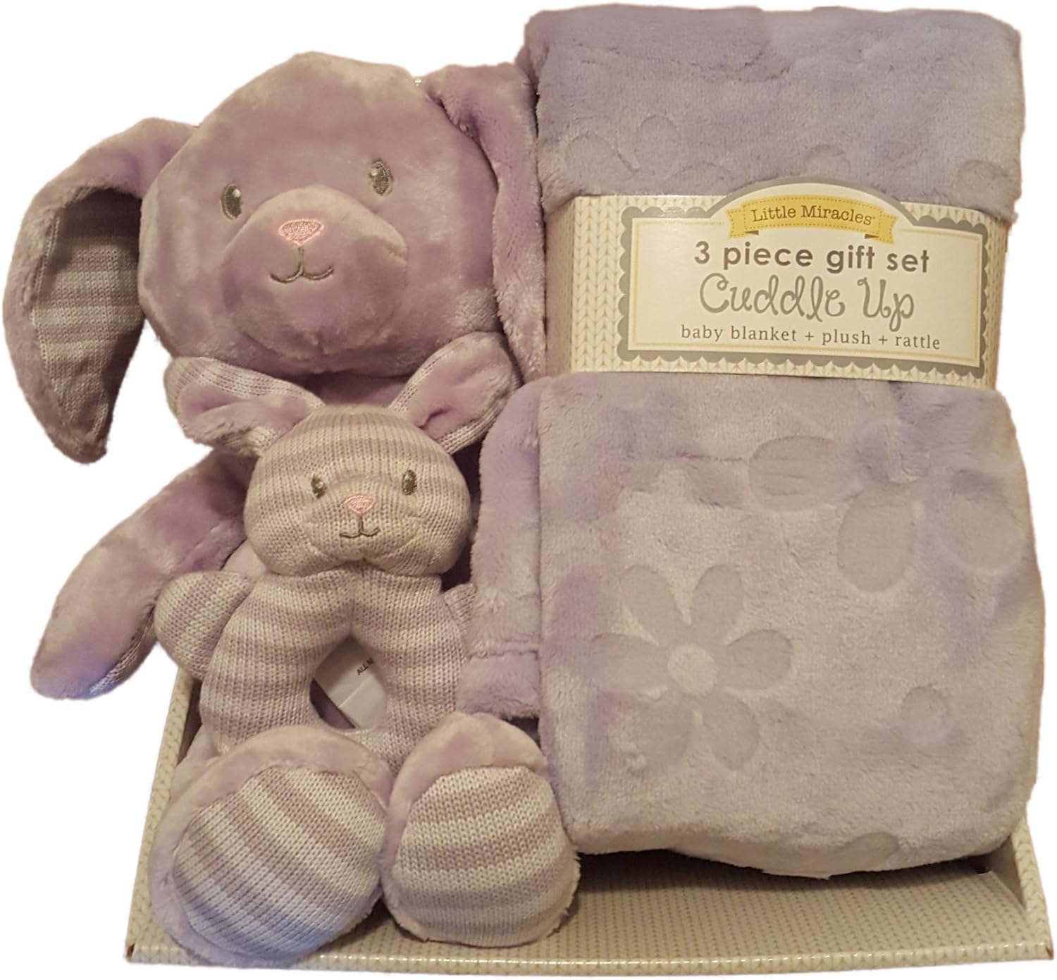 Little Miracles Cuddle Up Gift Set Baby Blanket + Plush + Rattle