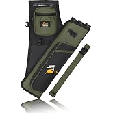 SUNYA Archery Hip Quiver for Arrows. Includes 3 Tubes Arrow Holder, Accessories Pockets and Waist Belt. Fit for Compound and Recurve Bow Practice.