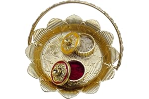 OAFISH Handicraft Storeroom Presents Decorative Haldi Kumkum Holder (Meenakari Design) for Festival Seasons