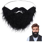 Yan Dream Fake Beard and Mustache with Elastic Band for Men Cosplay Halloween Fake Beard Facial Hair for Costume Party