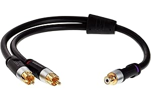 Mediabridge™ Ultra Series RCA Y-Adapter (12 Inches) - 1-Female to 2-Male for Digital Audio or Subwoofer - (Part# CYA-2M1F-P)