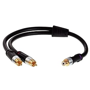 Mediabridge ULTRA Series RCA Y-Adapter (12 Inches) - 1-Female to 2-Male for Digital Audio or Subwoofer - (Part# CYA-2M1F-P )