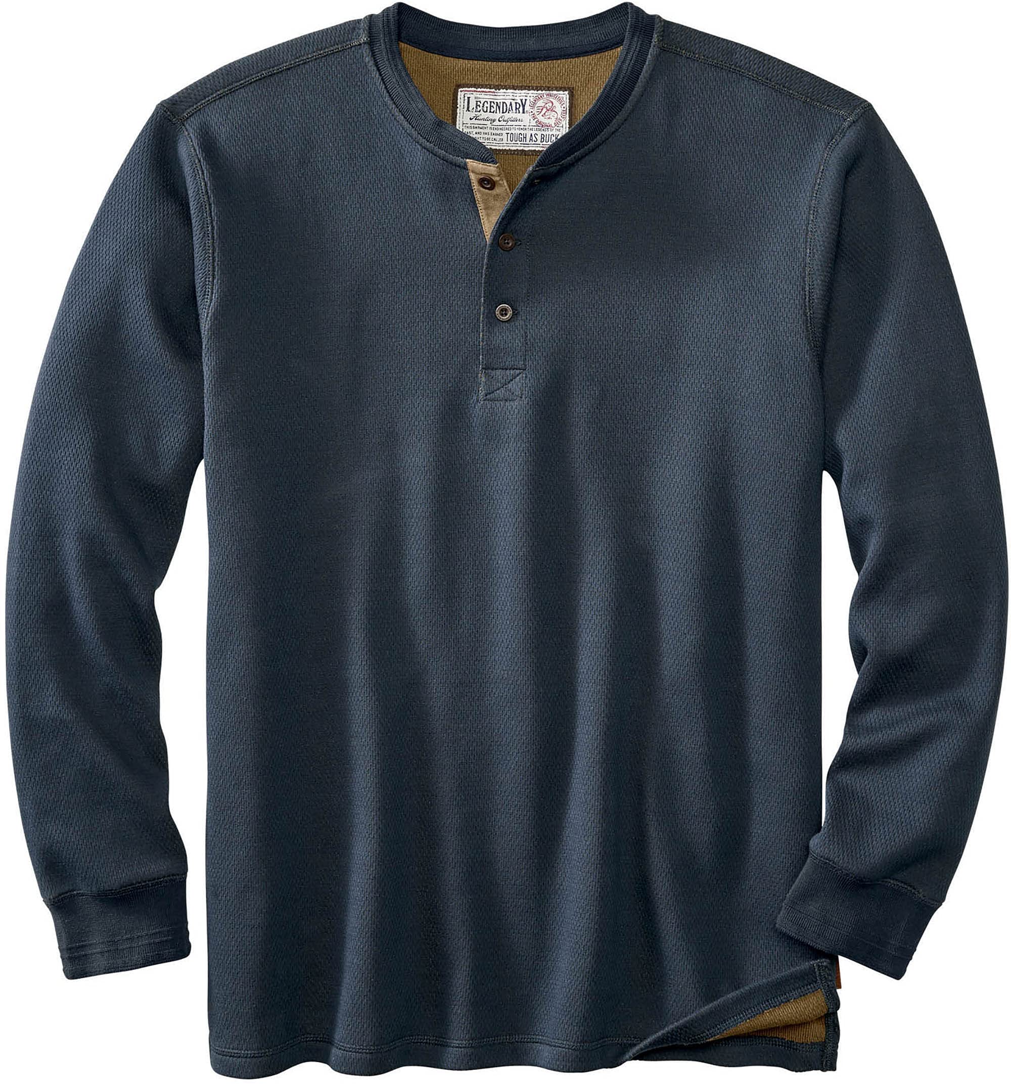Legendary Whitetails Mens Henley Long Sleeve Thermal Heavyweight Shirt, Navy, 2XT Image