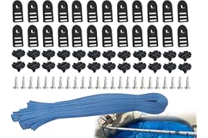 FANCYTARK Tube and Solar Cover Fastening Kit for Fe-herguard inground and aboveground Pool Roller, Used to Attach a Solar Blanket to a Solar Reel - Includes 24 26" Straps, 24 Mounting Wcrews with Brackets