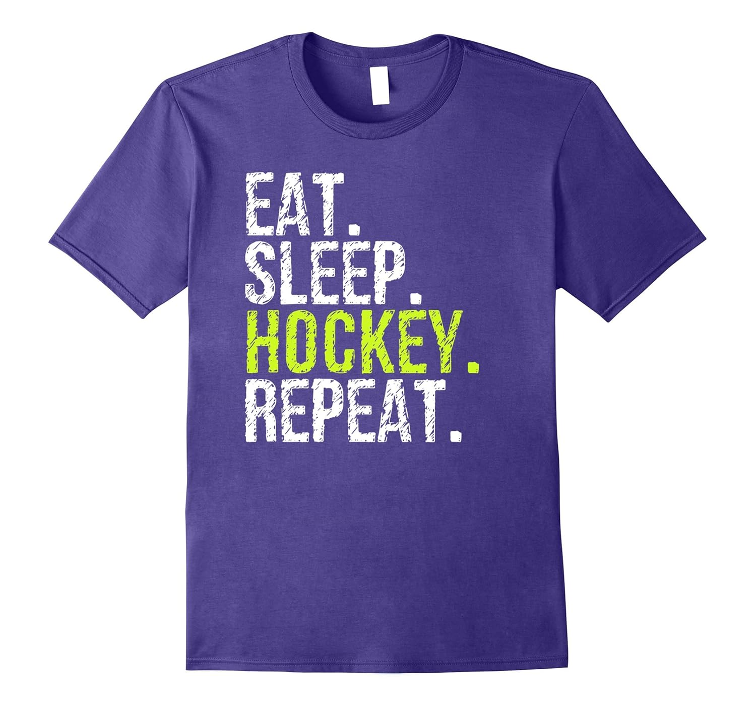 Eat Sleep Hockey Repeat T Shirt-Rose