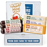 Farmers Market Classic Charcuterie Gift Box with Summer Sausages &amp; Cheese | Roasted Garlic, Cajun, Traditional Smoked Beef Sausage with Extra Sharp &amp; Garlic Herb White Cheddar, and Monterey Pepper Jack