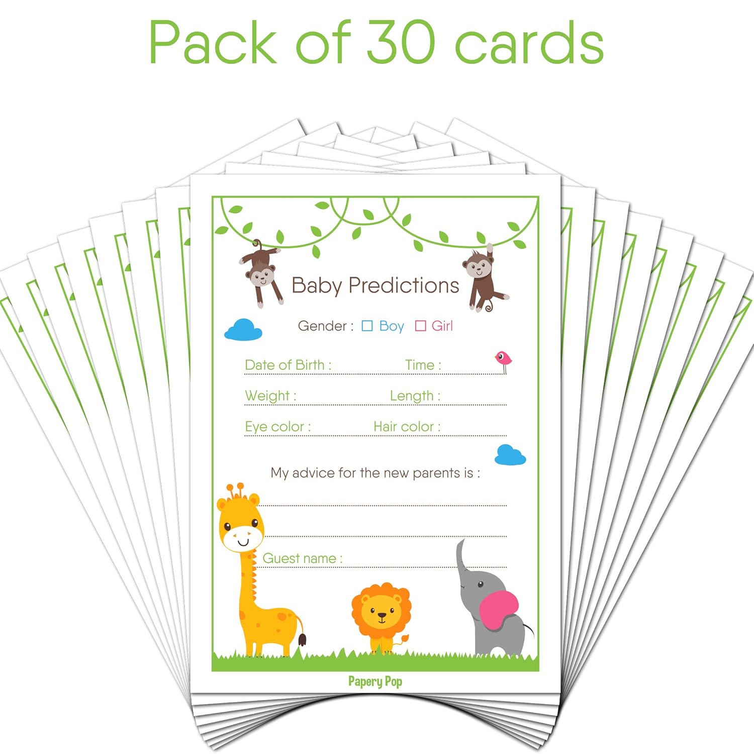 Amazon Com Papery Pop 30 Baby Shower Prediction And Advice Cards Amazon Com Papery Pop 30 Baby Shower Prediction And Advice Cards