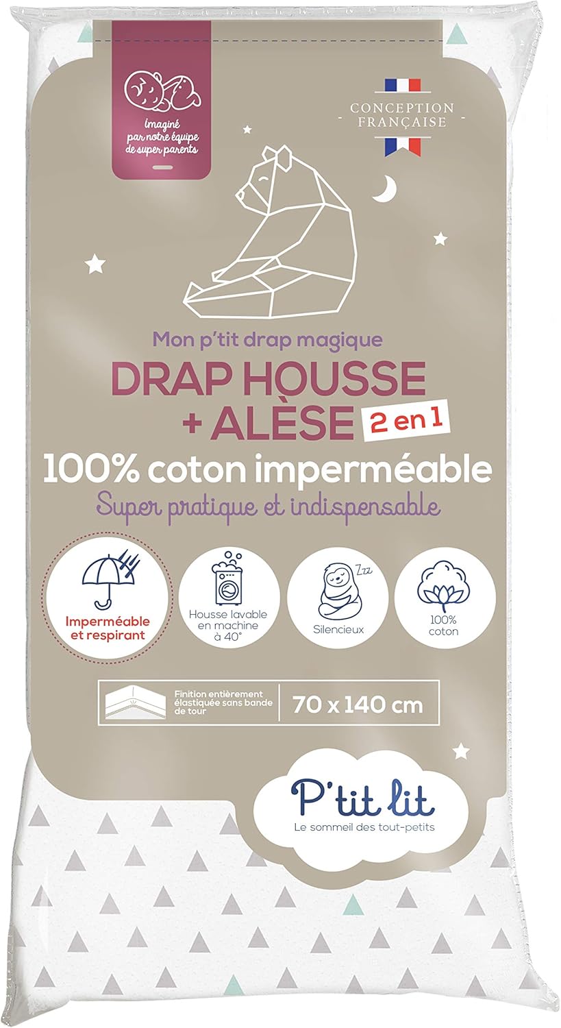 Ptit Lit Impermeable Blanc 100 Coton Respirant Drap Housse 60x1 Cm Oeko Tex Protege Matelas Bebe 2 En 1 Souple Et Silencieux Alese Bebe Puericulture Matelas Et Linge De Lit Mkyra Org
