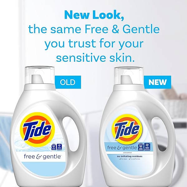 TIDE FREE & GENTLE LIQUID LAUNDRY DETERGENT, 84 FL OZ, 64 LOADS, HE COMPATIBLE