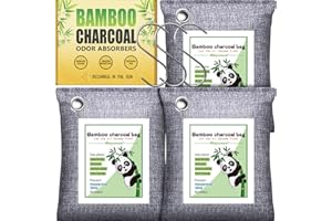 Mayunuo Activated Charcoal Odor Absorber for Strong Odor in Basement, Cars, Closets, Smoke, Shoes. 3 Pack Bamboo Charcoal Air Purifying Bags Deodorizer Odor Eliminator for Home
