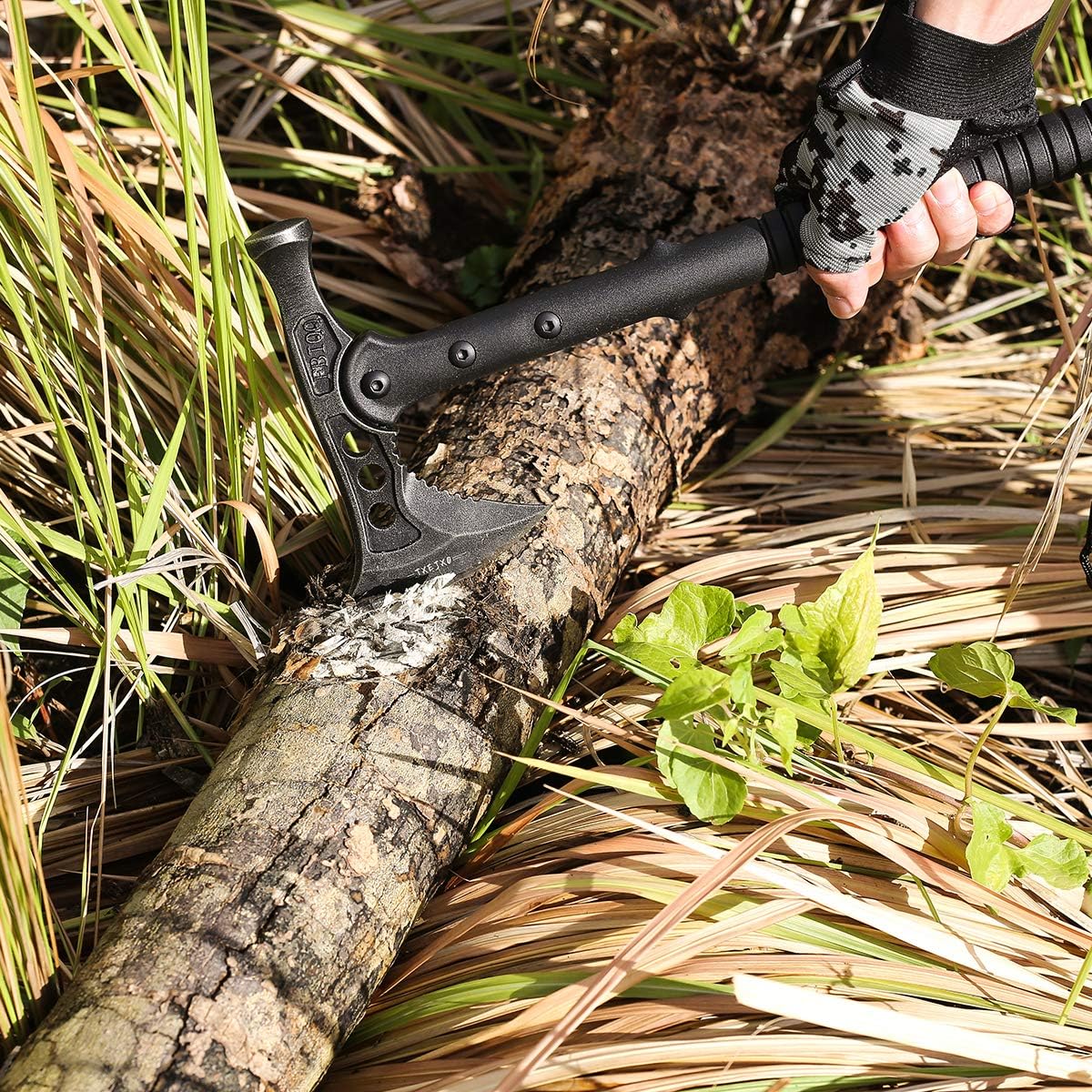 JXE JXO Camping Axe, Survival Hatchet with Sheath, Throwing Tactical Tomahawk with Hammer, Nylon Fiber Handle for Outdoor Survival Hiking Camping : Sports & Outdoors