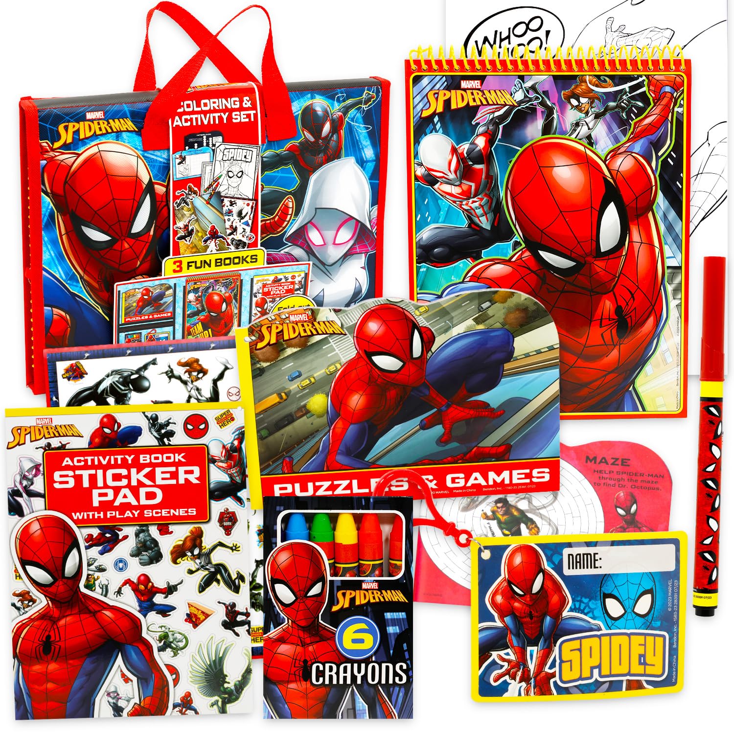 Photo 1 of Marvel Spiderman Ultimate Activity Set Arts and Crafts Portfolio with Coloring Books, Stickers, Games, Puzzles, Drawing and More | Spiderman Activities for Boys, Girls, Kids