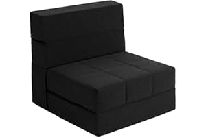 CATMIX Folding Sofa Bed, 7 inch Memory Foam Floor Couch, Convertible Sleeper Foldable Mattress Futon Sofa for Living Room/Home Office/Guest Beds/Apartment/Upstairs Loft, New Dark Gray, Single