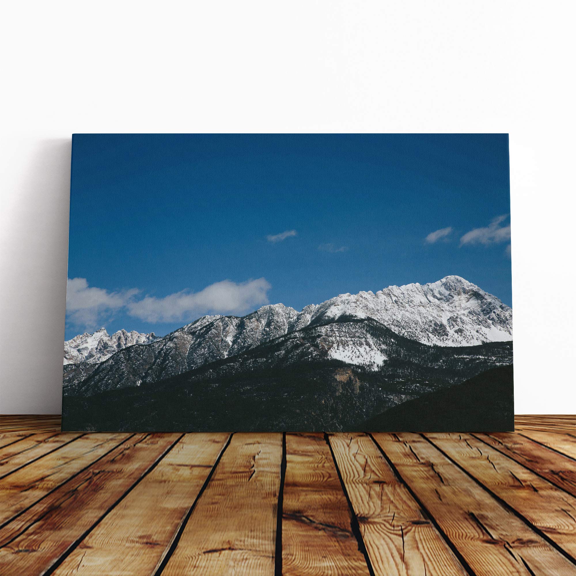 Landscape Mountain and Blue Sky Canvas Print | Gallery Wrapped 30mm Frame Wall Art | 20x14 inches | Ready to Hang | Modern Landscape Picture | Living Room Bedroom Lounge Office