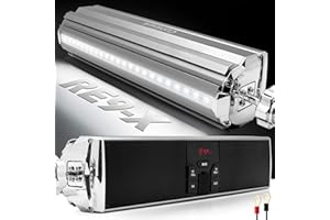 GoHawk RE9-X Gen.3 Waterproof Bluetooth Motorcycle Stereo Speakers LED Soundbar 7/8-1.25 in. Handlebar Mount MP3 Music Player Audio Amplifier System ATV 4 Wheelers USB AUX FM Radio