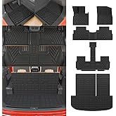 Thinzyou Floor Mats Compatible with 2020-2025 Hyundai Palisade Trunk Mat Cargo Liner TPE Back Seat Cover Protector 2024 Palisade 7 & 8 Seats Accessories (Trunk Mat with Backrest Mats+Floor Mats)