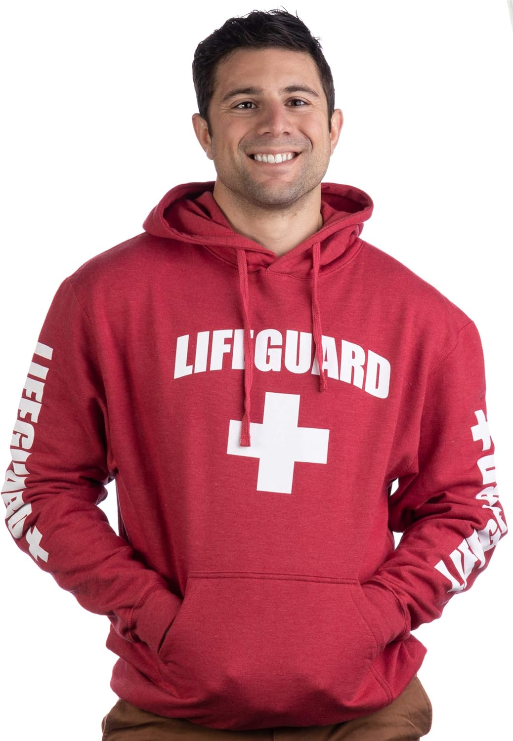 Red Unisex Uniform Fleece Hoody Sweatshirt Hoodie Sweater Men Women Lifeguard