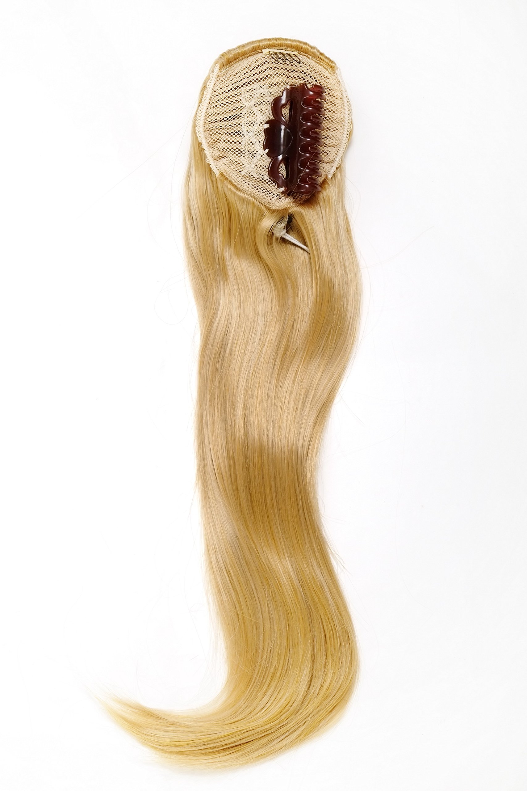 WIG ME UP WK06-611B Hairpiece ponytail with micro clamp, combs and elastic draw string straight voluminous very long bright mixed blond 23inch