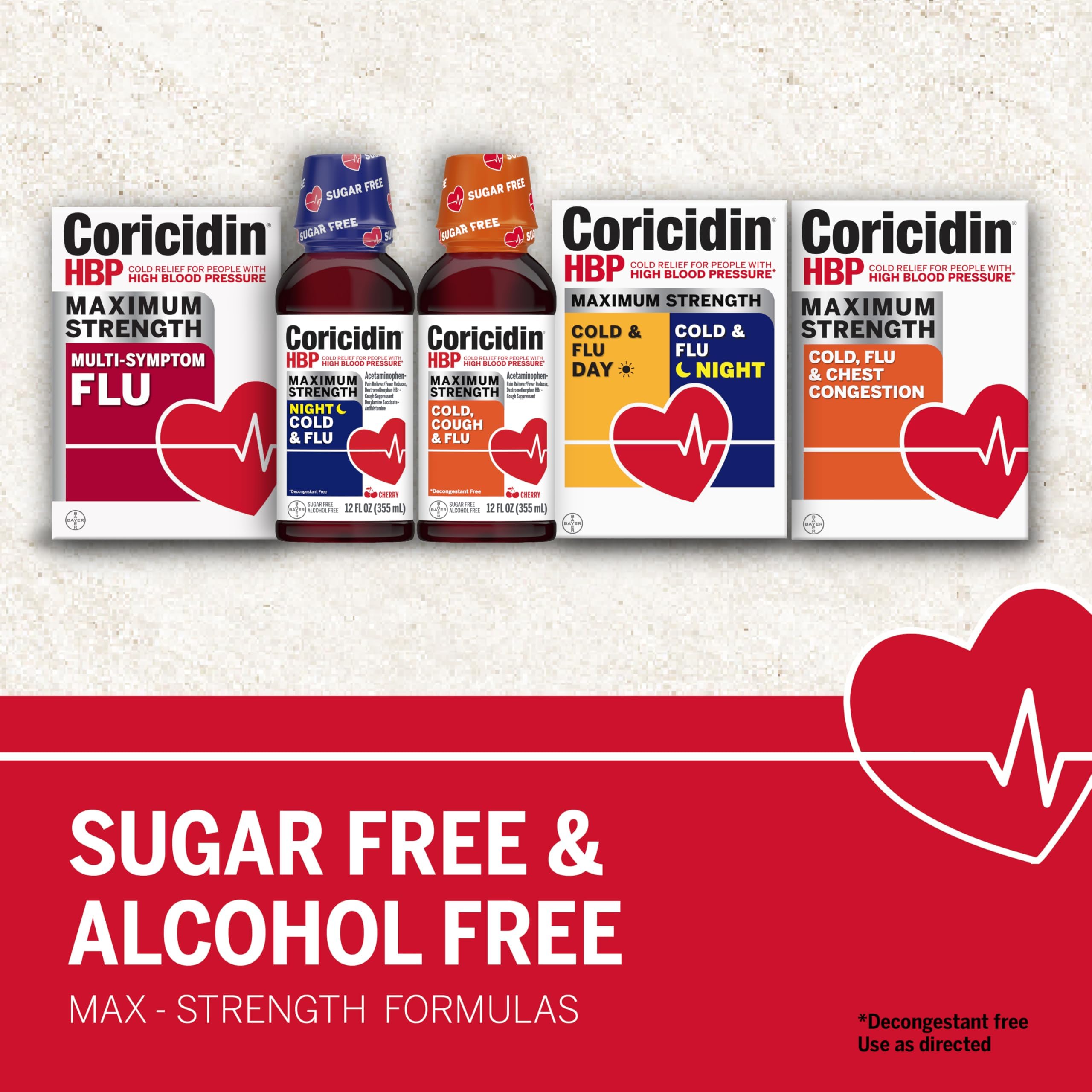 Coricidin HBP Decongestant-Free Cough and Cold Medicine - Specially Designed Relief for High Blood Pressure, Cough, Runny Nose, Sneezing and Cold Symptoms (16 Count)