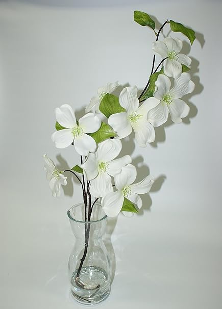 Tall Glass Vase With Ivory Orchid Stem Floral Arrangement