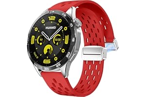 LYSMVIVI Sport Silicone Watch Band 18mm 19mm 20mm 22mm Quick Release Magnetic Sweatproof Breathable Watch Band for Men Women, Soft Silicone Sport Watch Strap