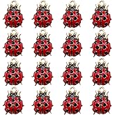WAY DENG 16 pcs Red Enamel Ladybug Charm Rhinestones Insect Gold Tone Alloy Bracelet Earring Pendant DIY Jewelry Making Crafts 18x14 mm