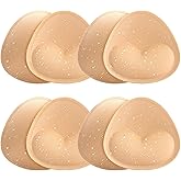 KSang Waterproof Bathing Suit Cups Inserts - 4 Pairs Swimsuit Pads Heart Push up Insert for Women, Bikini Padding Insert