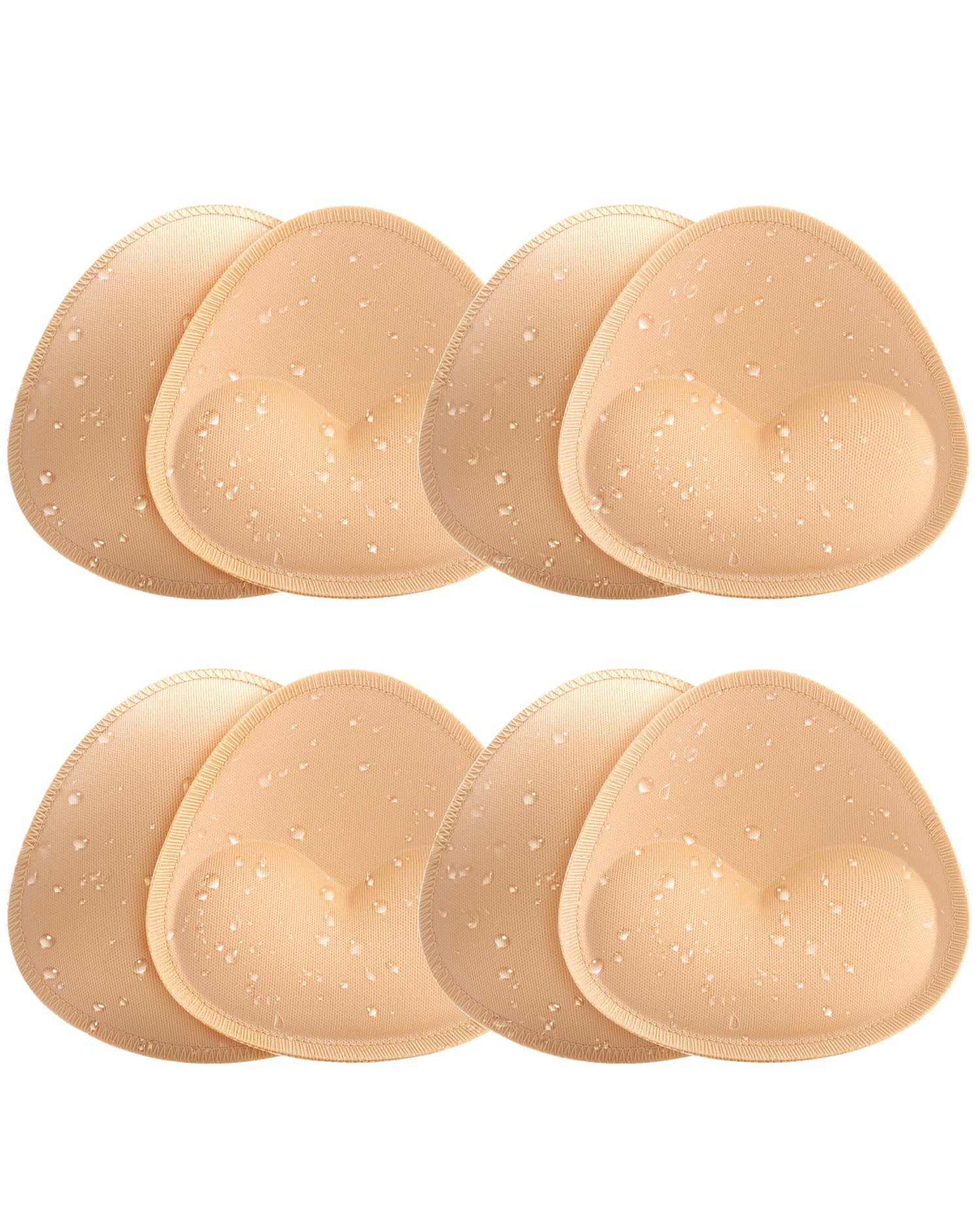 Photo 1 of KSang Waterproof Bathing Suit Cups Inserts - 4 Pairs Swimsuit Pads Heart Push up Insert for Women, Sewn-Edge Bikini Padding Insert for B/C