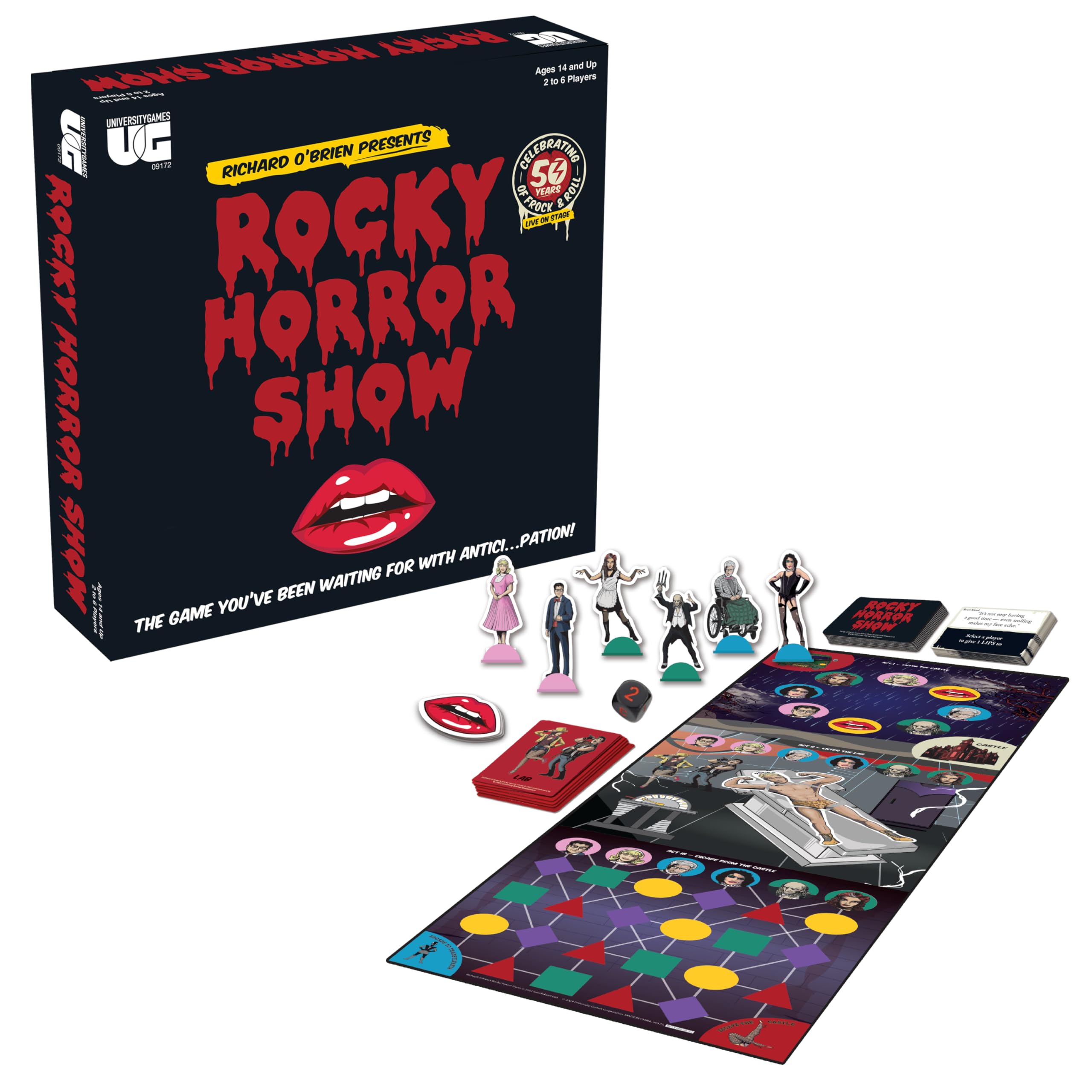 Rocky Horror Show Party Board Game – Cult Classic Musical Party Game for 2–6 Players, Ages 12+ – Sing, Dance & Escape the Castle