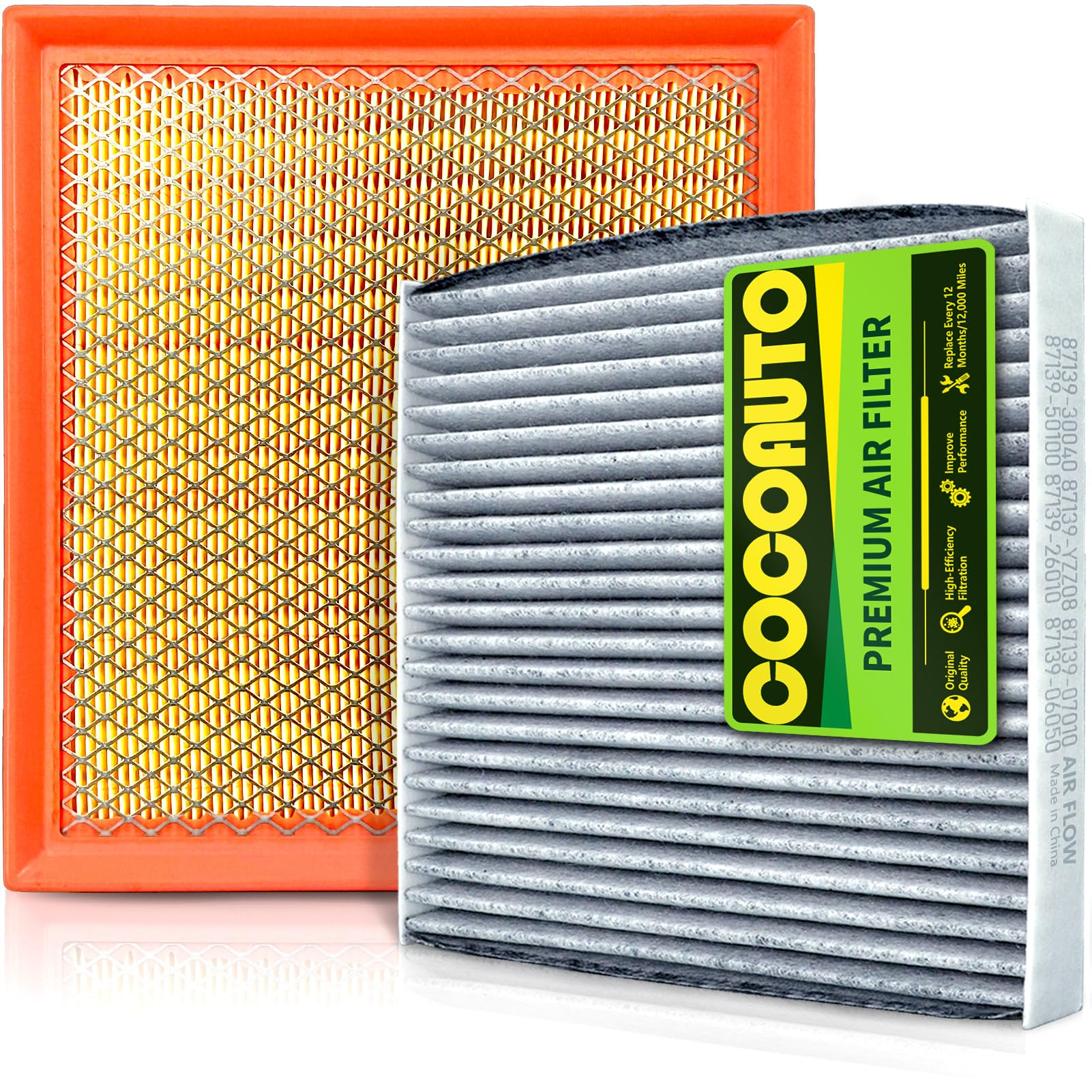 Photo 1 of (3.5L Gas) COCOAUTO Engine & Cabin Air Filter Kit for Camry (2012-2017) V6 3.5L Gas Only, Highlander (2014-2019) 3.5L 2.7L Gas, Sienna (2011-2020), 178010p050, 8713930040 (Not for Hybrid)
