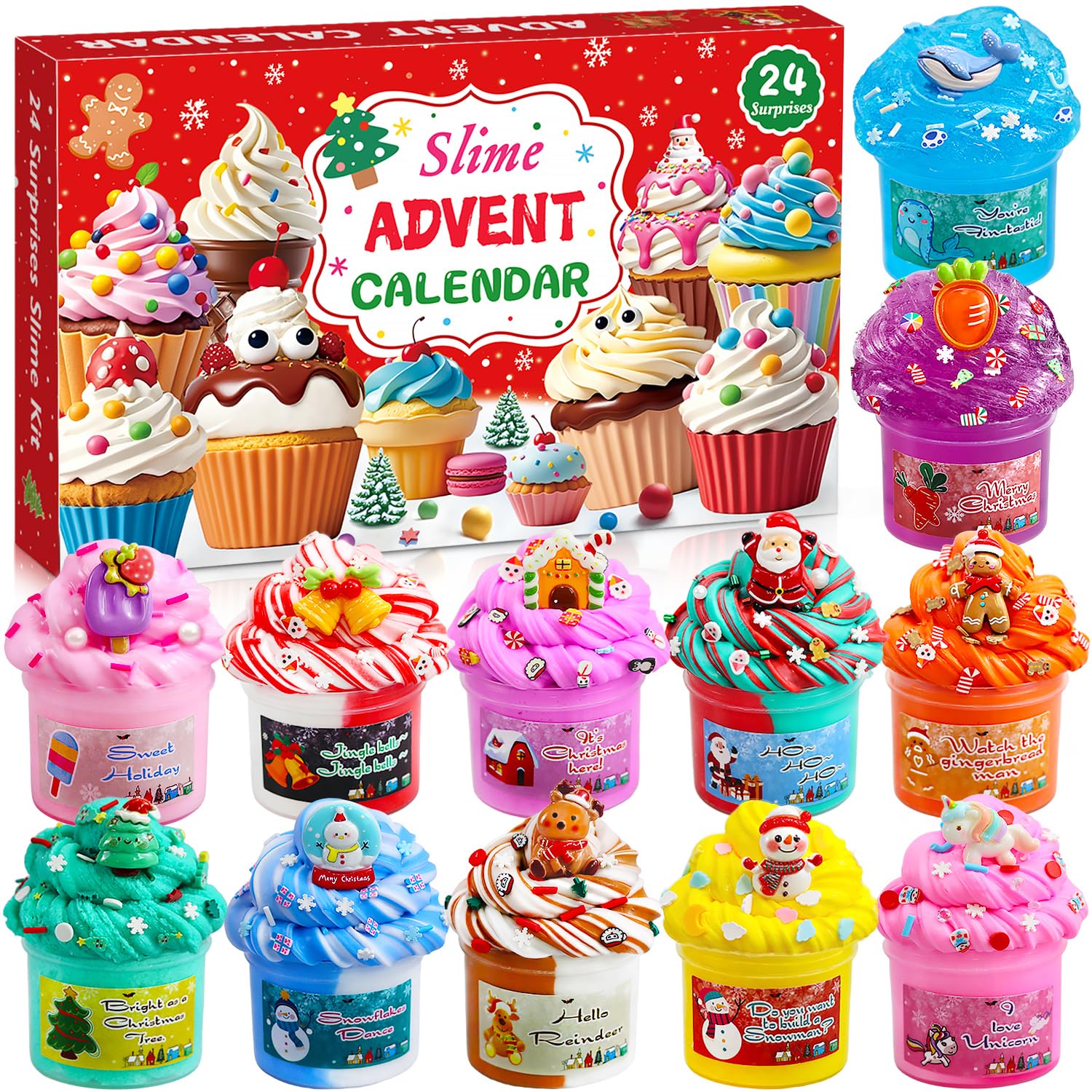 2025 Christmas slime for kids Christmas gifts for kids girls boys xmas toys presents for 3 4 5 6 7 8 9 10 11 year old kid
