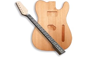 BexGears DIY TL Style Electric Guitar Body and Neck Blank Kit 2 Piece Glued Mahogany Body Maple Neck Ebony Fingerboard