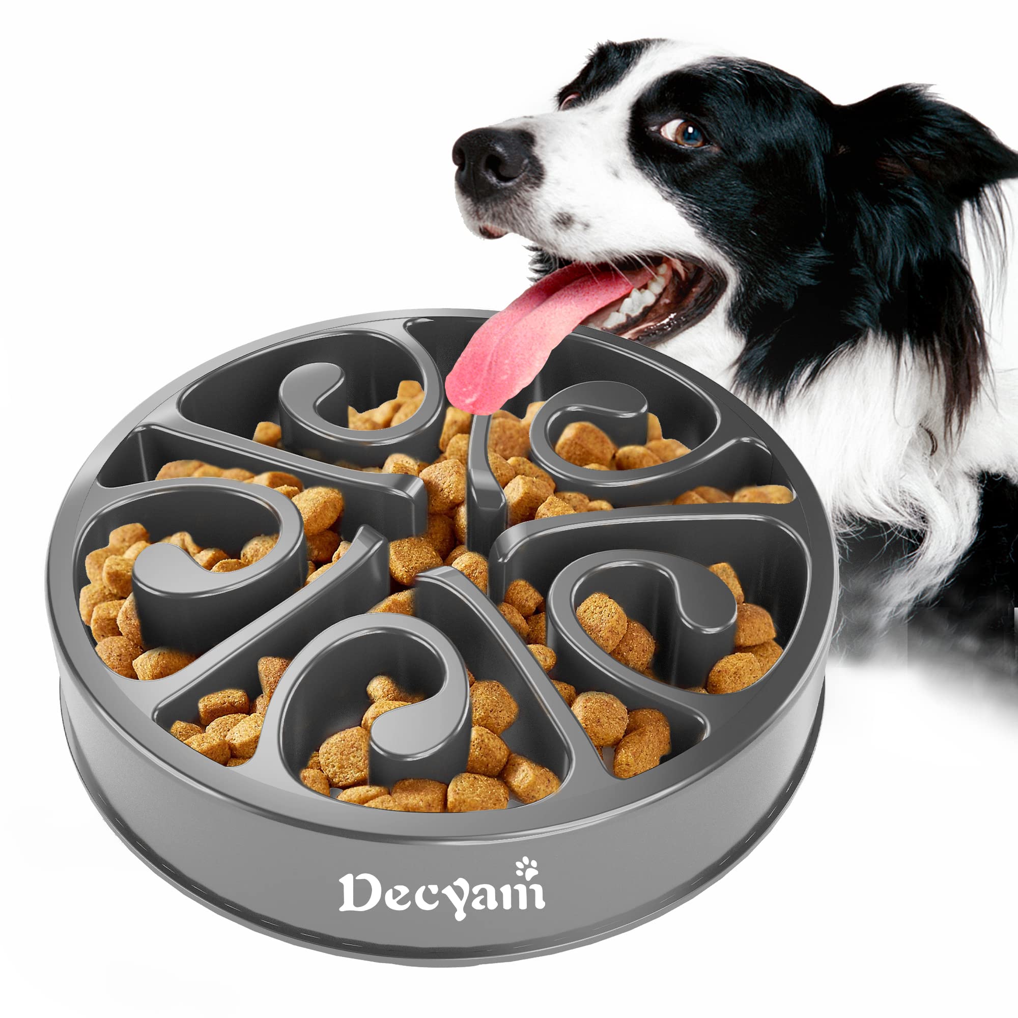 Decyam Slow Feeder Dog Bowl Slow Eating Dog Bowl Pet Puppy Fun Puzzle Feeder Non Skid Bloat Stop Feeding Bowl