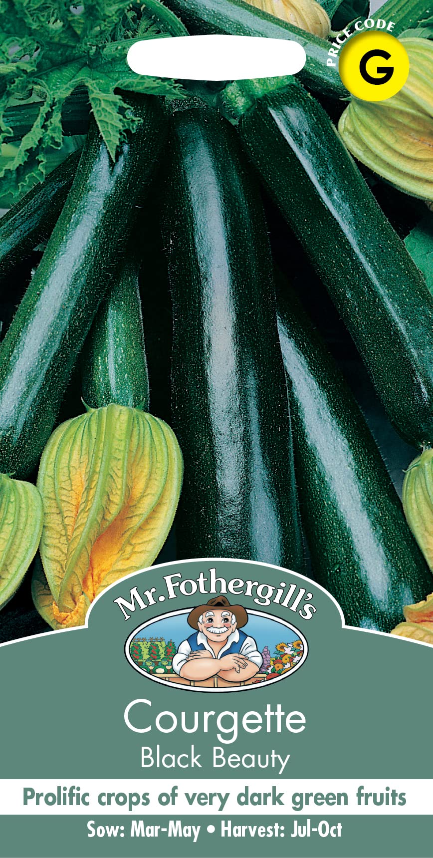 Mr Fothergill's 13468 Vegetable Seeds, COURGETTE Black Beauty, Dark Green
