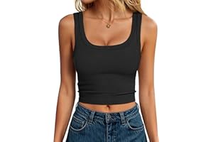 ANRABESS Tank Tops for Women Scoop Neck Crop Sleeveless Top Summer Going Out Basic Tee Cute Ribbed Slim Shirts Clothes 2026