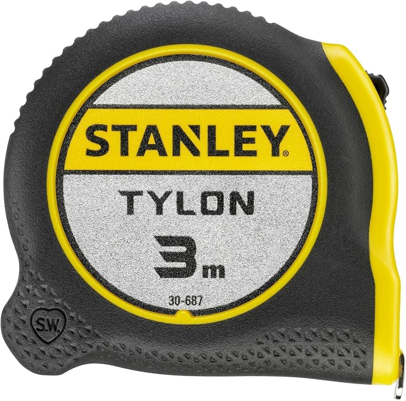 Flexómetro Tylon de 3 m, Cinta Métrica, Cinta de Acero Resistente, Revestimiento Duradero Tylon (aumenta en 50% durabilidad), Diseño Compacto Ergonómico, 0-30-687