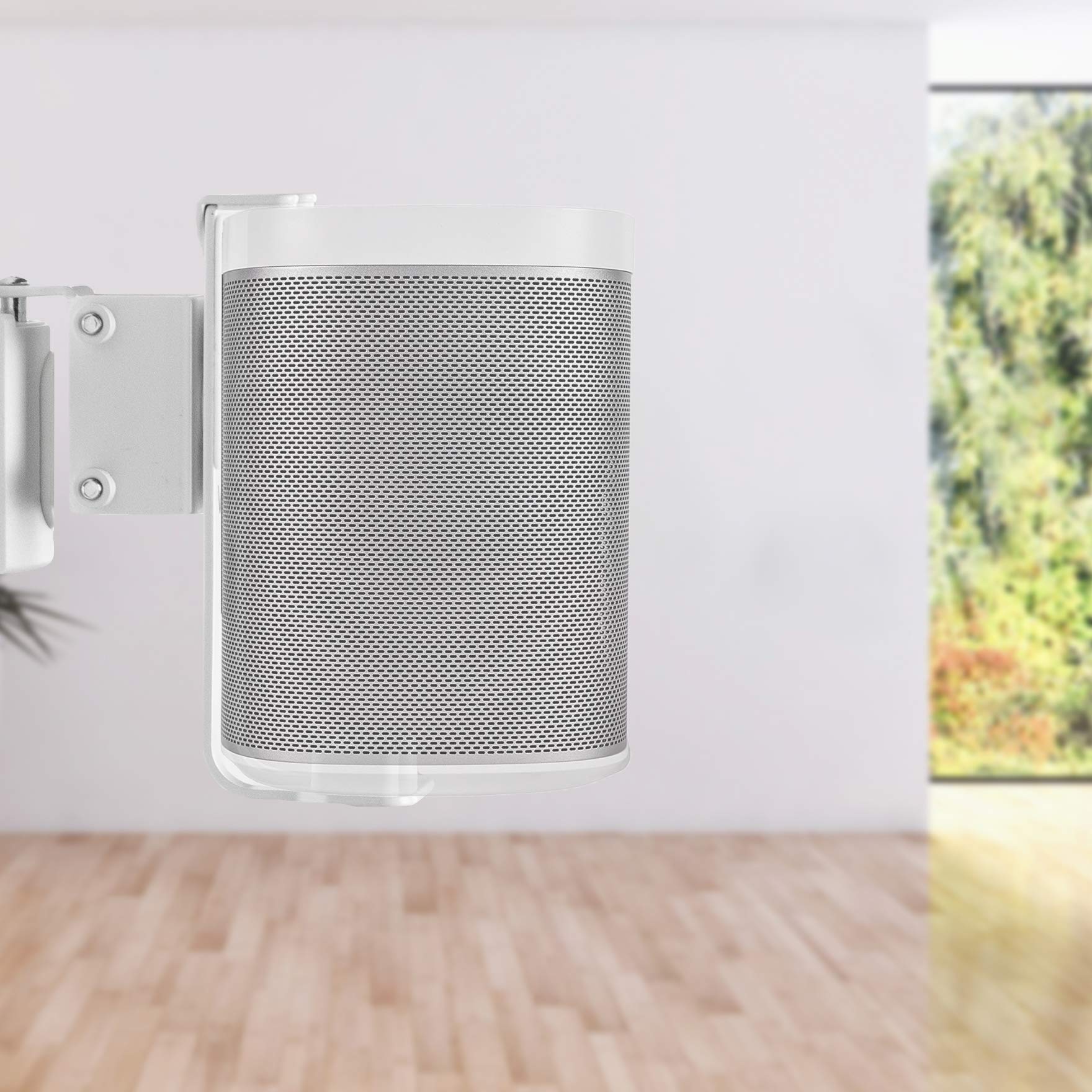 VIVO White Dual Wall Mount Brackets Designed for Sonos One, SL, and Play:1 Audio Speakers | Adjustable Mounting for 2 Sonos Speakers (MOUNT-PLAY1W)