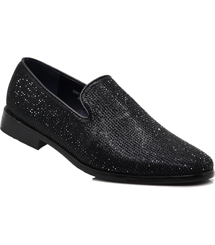 Amali Men\'s Black Velvet Tuxedo Loafers Slip On Formal Wedding Dress Shoes Amazon.com | Amali Dazzle Men main image 2