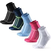 DANISH ENDURANCE Ultra-Comfort Quarter Running Socks, Performance Socks, Men & Women - 3 or 5 Pack