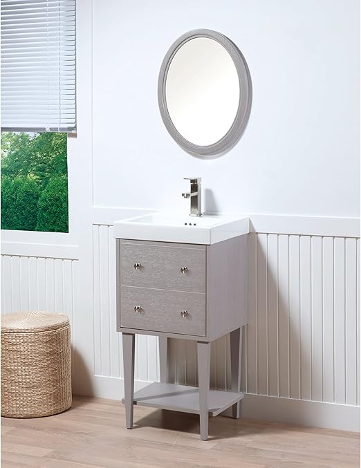 Runfine 24 In W X 19 In D X 34 In H Vanity In White With Vitreous China Vanity Top In White And White Basin Rfva0069w The Home Depot 24