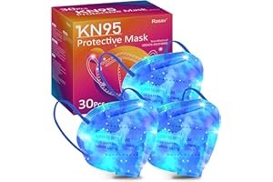 Rasav KN95 Face Masks, Comfortable 5 Layer Cup Dust Safety Mask, Muti-colored Design KN95 Mask for Women, Men