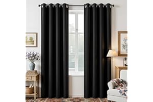 Joydeco Blackout Curtains for Bedroom 84 Inch - Black Out Curtains with Grommets Thermal Insulated Room Darkening Light Blocking, Noise Reducing & Wrinkle-Free Drapes for Living Room Windows, 2 Panels