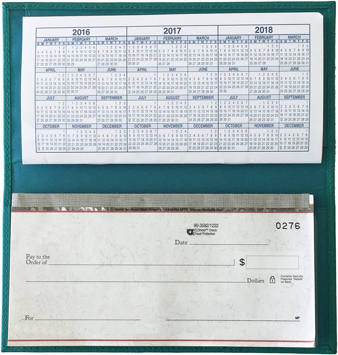 Teal Basic Leather Checkbook Cover