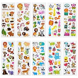 24 Sheets(400+) Animal 3D Puffy Stickers for