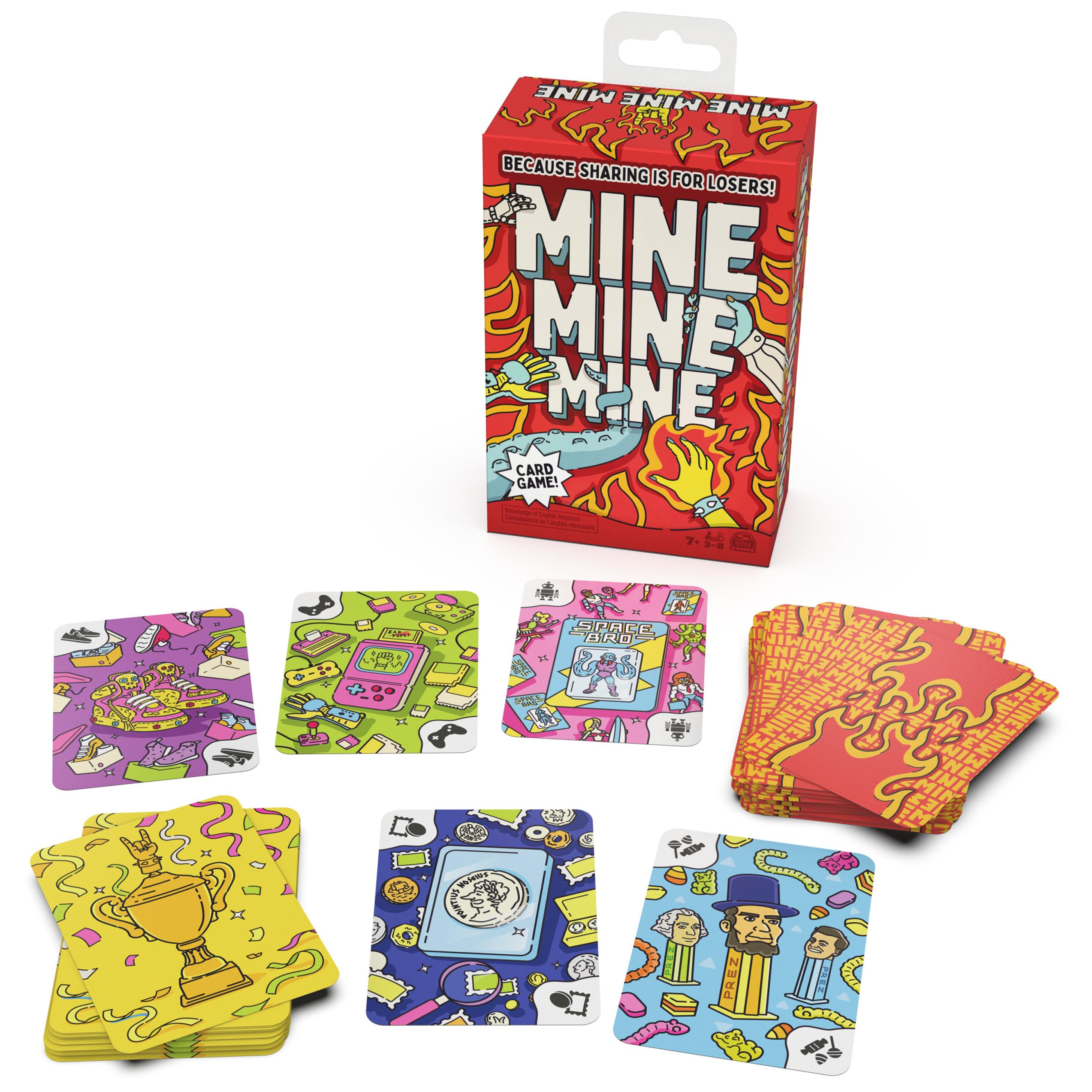 Spin Master Games, Mine Mine Mine The Card Game: A Fast-Paced Card Collecting Battle, Fun Activity for Family Game Night, 3-8 Players, Stocking Stuffer Gift Ideas for Ages 7 & Up