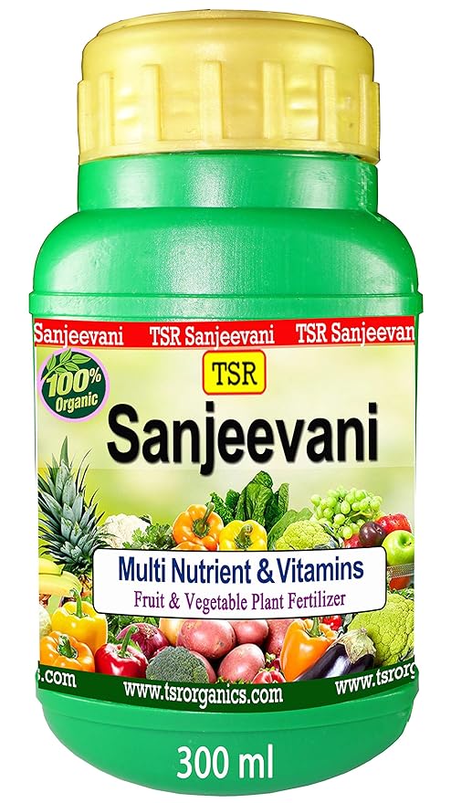 TSR Garden Store Sanjeevani Organic Liquid Fertilizer 300ml Fruit Flower Bud Enhancer and Flower Drop Control for All Plants