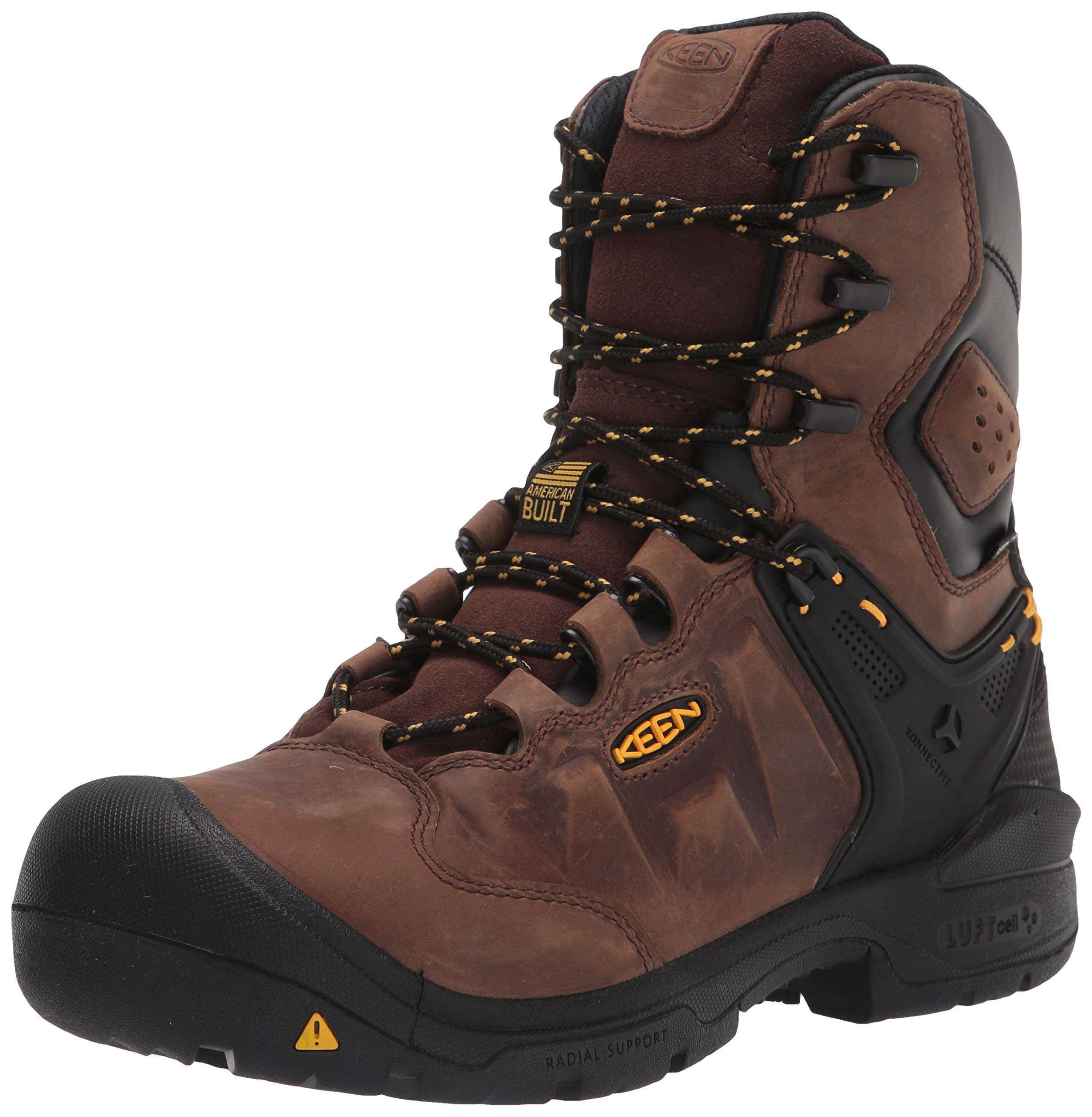 Photo 1 of KEEN Utility Men's Dover 8" Composite Toe Waterproof Work Boot, Dark Earth/Black, 7.5 Wide US
