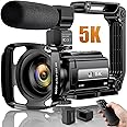 ZNIARAKL 5K Video Camera Camcorder 48MP UHD WiFi IR Night Vision Vlogging Camera for YouTube 16X Digital Zoom 3” Touch Screen Camera Recorder with Microphone,Handheld Stabilizer,Lens Hood,Remote