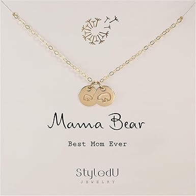 mama bear baby bear necklace