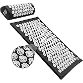 Spirol Acupressure Mat and Pillow Set for Back, Neck and Shoulder Pain Relief, with Flexible Acupressure Spikes, Includes Car